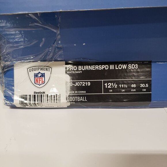 Reebok Equipment NFL Pro BurnerSpd III Low SD3 White/Navy Size Men's 12.5 - Picture 7 of 8